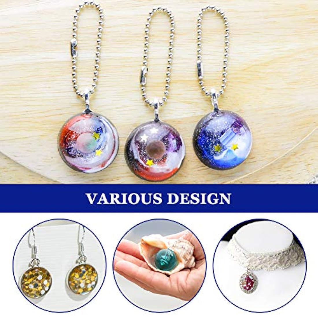 Molde de silicona para hacer joyas, collar, pulsera, collar, colgante de resina, herramienta de manualidades con cuadrado redondo, ovalado, forma de corazón para hacer joyas, bricolaje