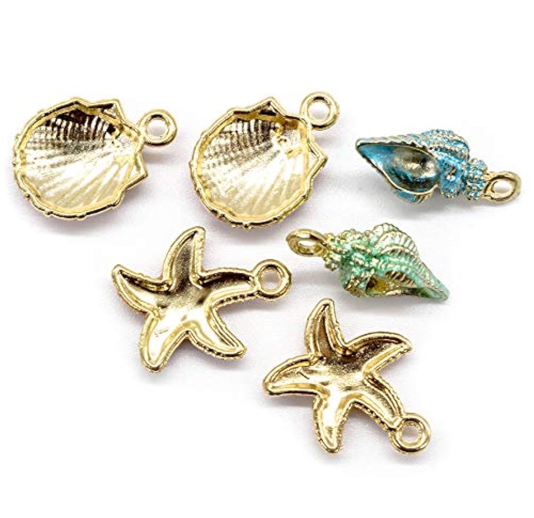 30 colgantes de abalorios esmaltados de concha de estrella