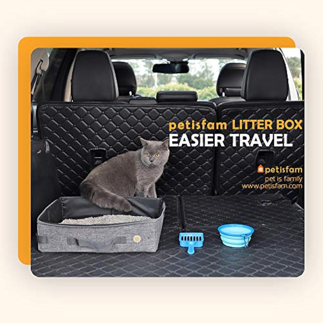 Petisfam - Caja de arena de viaje para gatos, resistente