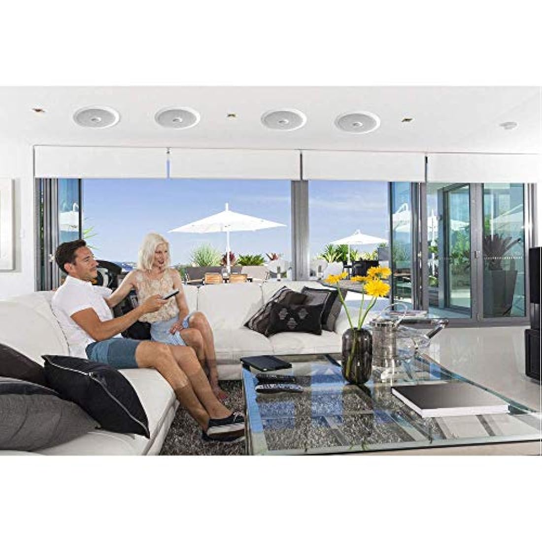 Parlantes de pared o techo color blanco PYLE-HOME PDIC60