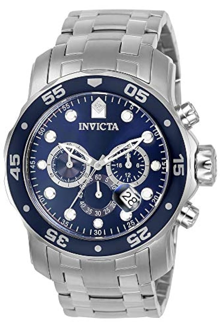 Reloj plateado acero inoxidable con cronógrafo para hombre