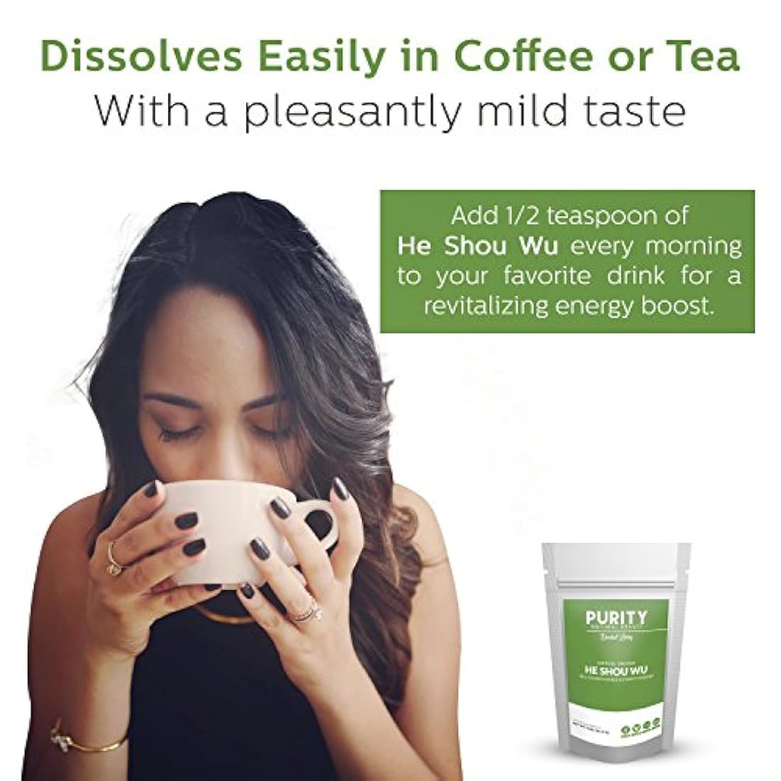 Certificado orgánico He Shou Wu - Bolsa grande de 5oz de 30