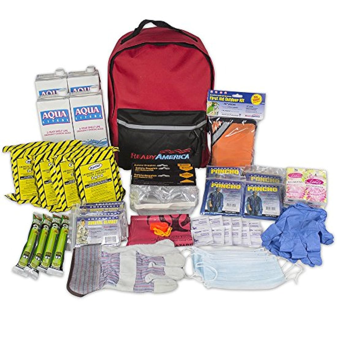Ready America 70380 kit de emergencia Essentials, para 4 personas, mochila para 3 días