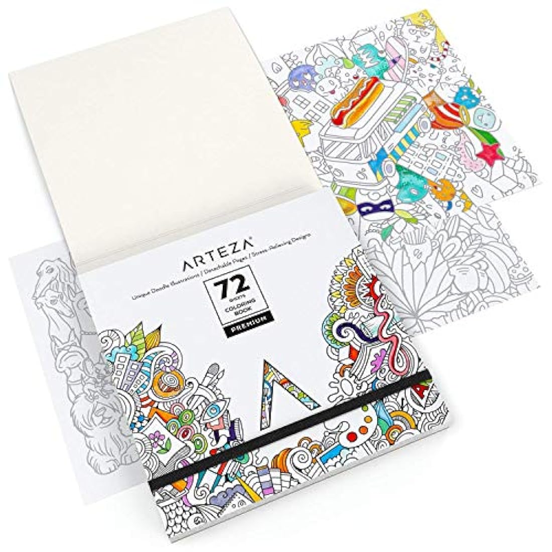Arteza Libro para colorear para adultos, diseños