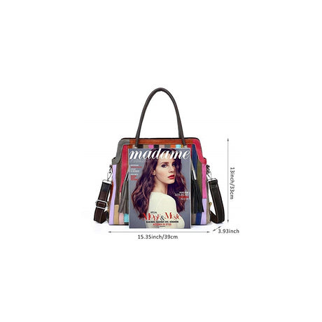 Bolso de mano multicolor Boston para mujer de piel