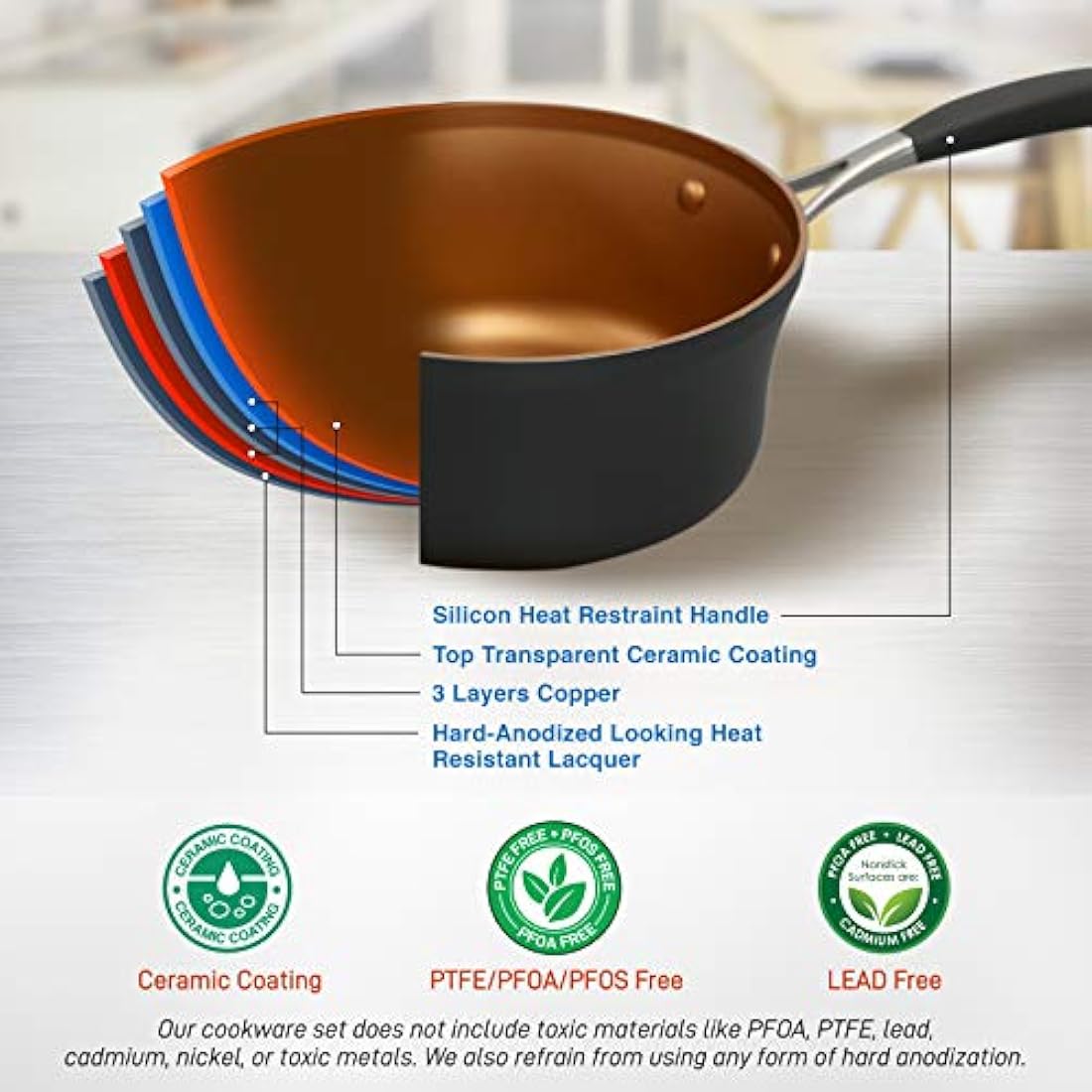 Juego de ollas de 14 piezas NUTRICHEF NCCWALN14