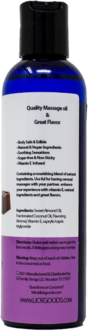 Aceite con sabor a chocolate para terapia de masaje LICK