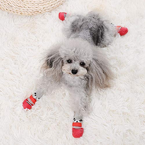 Zapatos calcetines para perro y gato, con suela ajustable, impermeable, transpirable y antideslizante, para todo tipo de clima, protege las patas (solo para perros pequeños).
