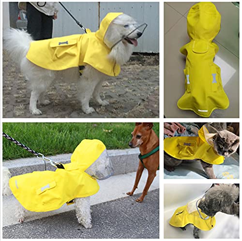 Impermeable para perro, ajustable, reflectante, ligera, con capucha para poncho
