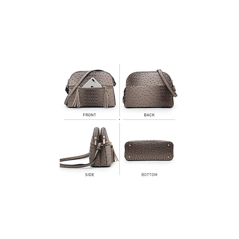 Bolsos de hombro para mujer con cremallera y bolsillos