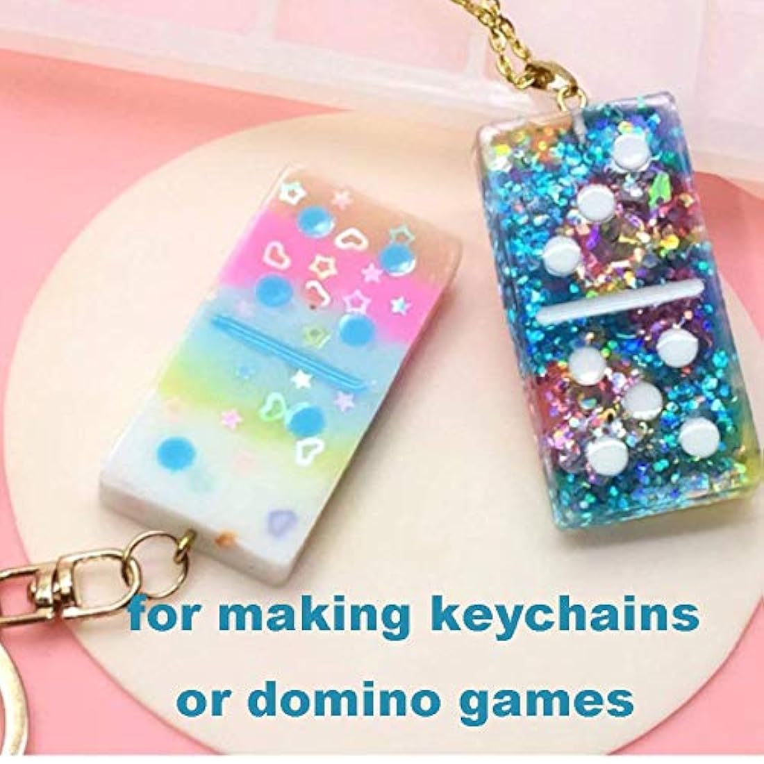 Moldes de resina Domino, 20% más gruesos Domino doble seis