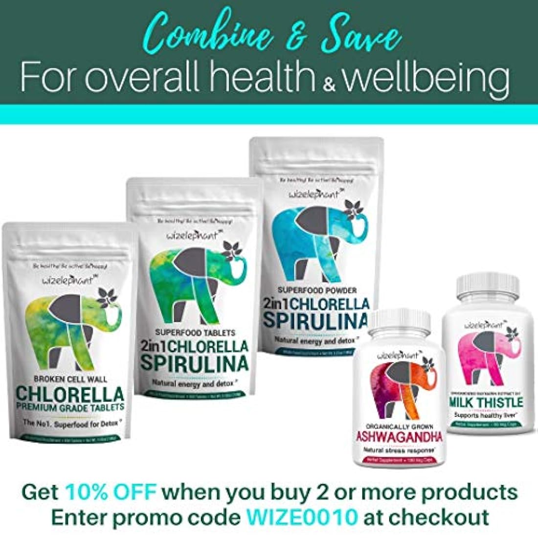 2 en 1 tabletas de cloro y espirulina.
