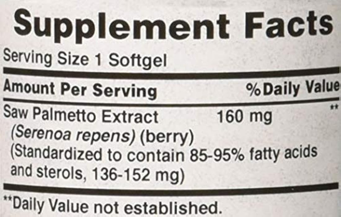 Puritan's Pride Saw Palmetto Extracto estandarizado 160