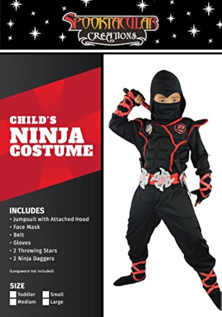 Spooktacular Creations niños disfraz de ninja de lujo
