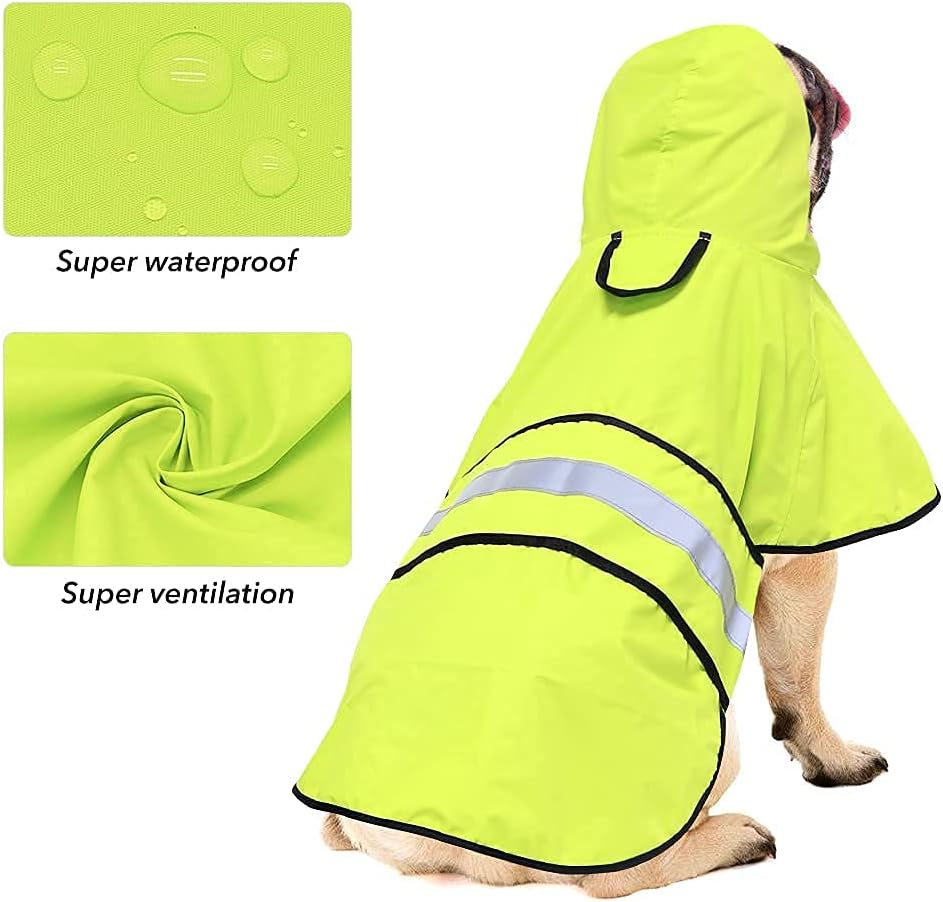 Capa de Lluvia para Perros - Chaqueta Impermeable Ajustable - Mediana
