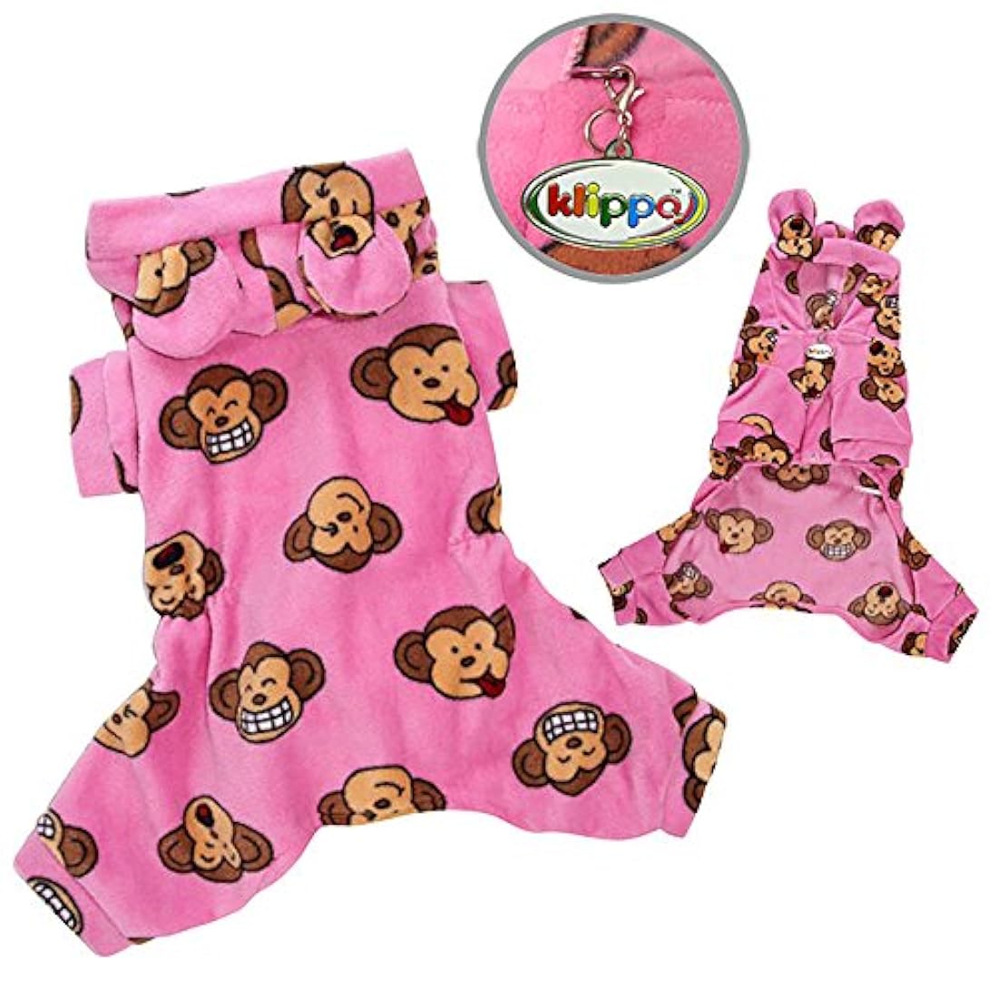 Adorable pijama y forro polar para perro con capucha tamaño