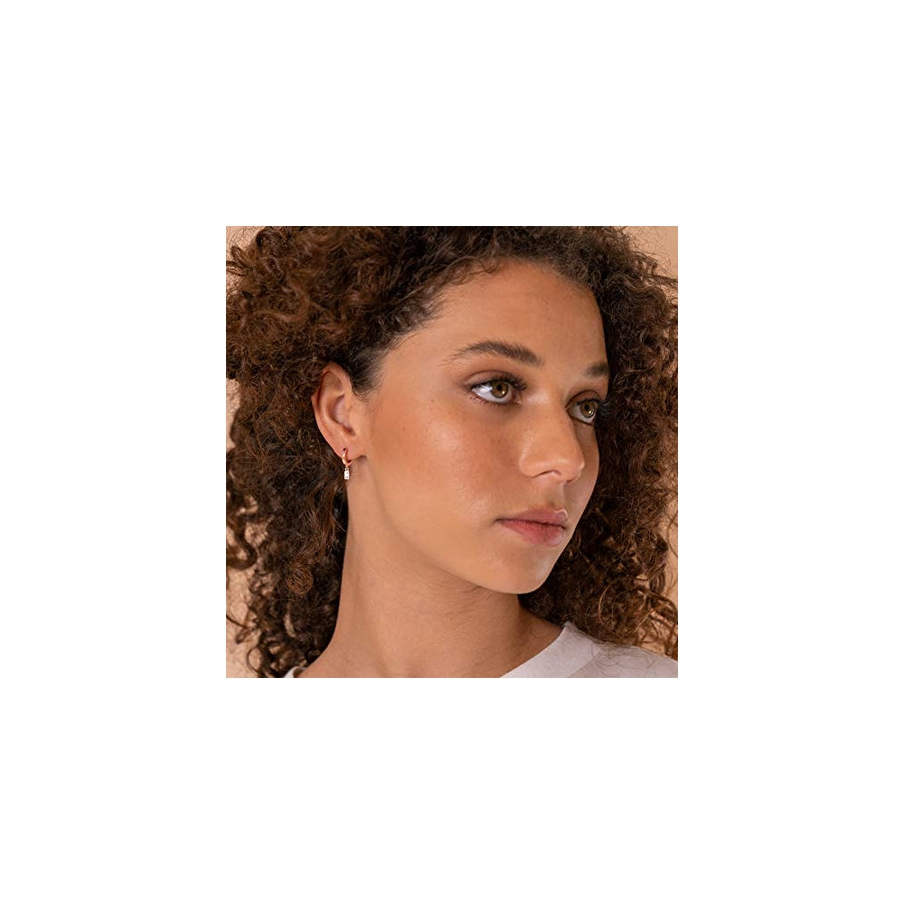 Aretes colgantes de plata chapados en oro de 14 quilates