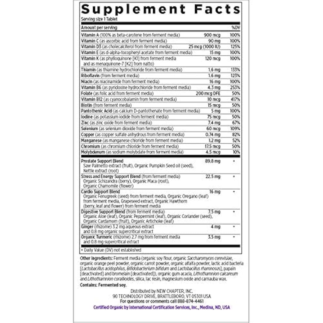 Tabletas multivitamínicas para hombres de más de 40 años, uso diario, de New Chapter, 369, 24 unidades, 1, 1