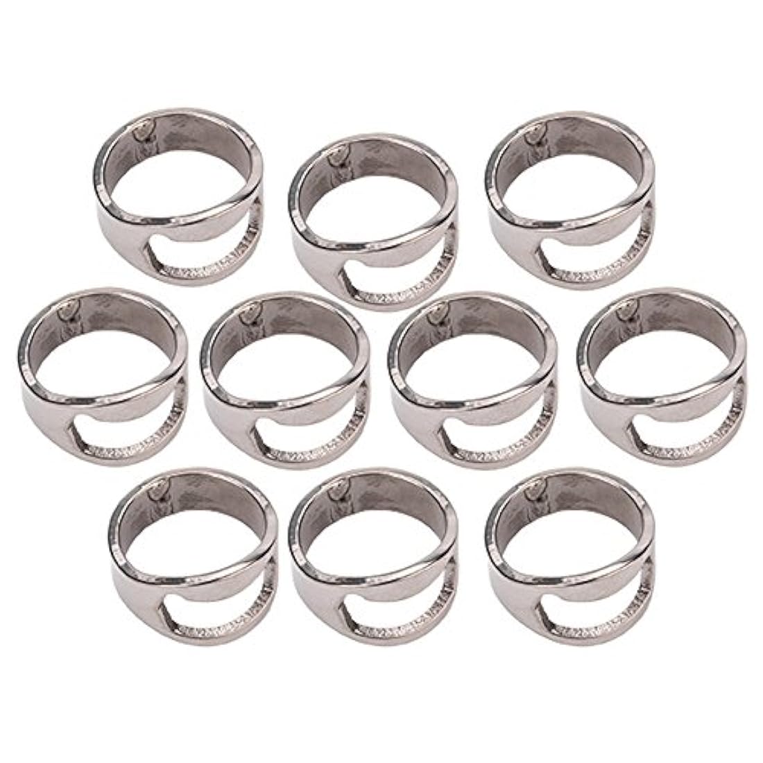 BQLZR dedo de acero inoxidable Anillo Abridor de botellas ligero Pack de 10