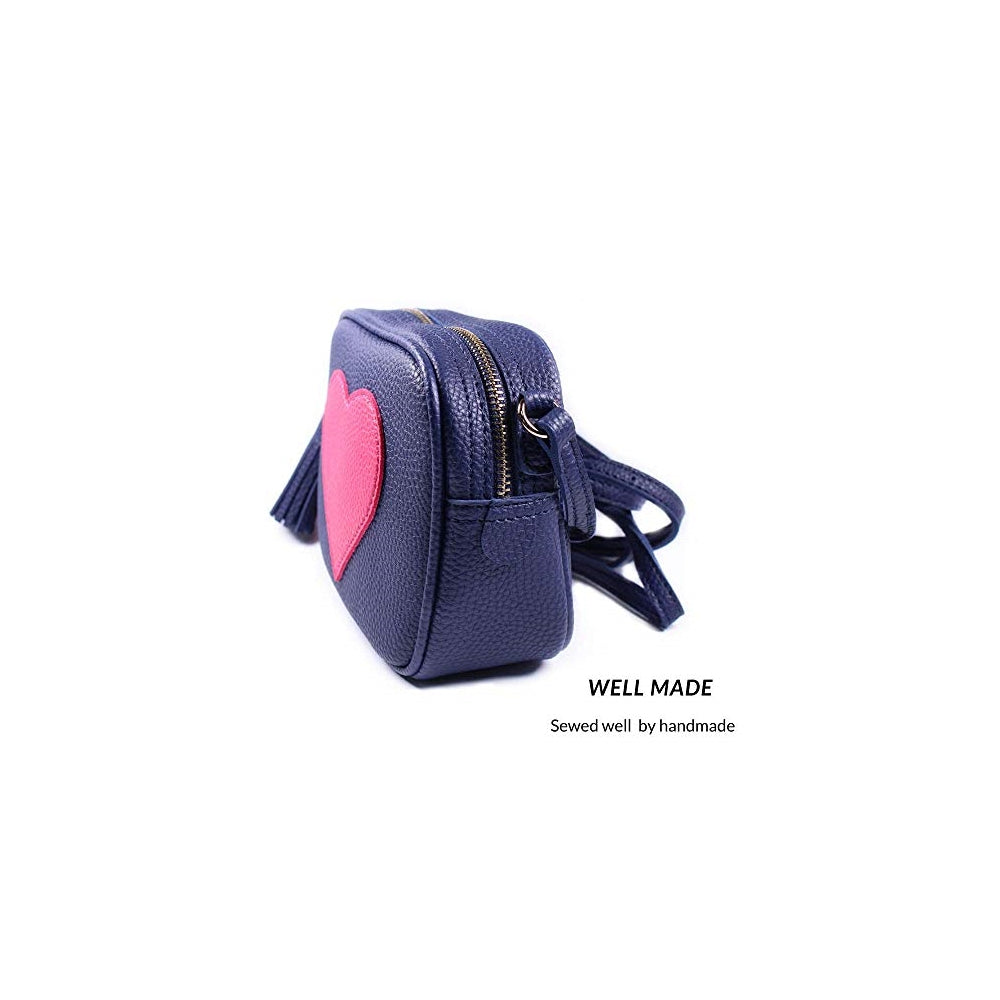 Bolsos bandolera pequeño ligero de piel con borla para niña
