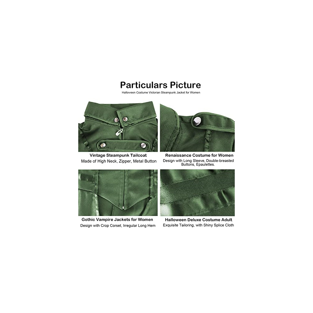 Disfraz Vintage Gótico Botón Tailcoat Esmoquin talla S