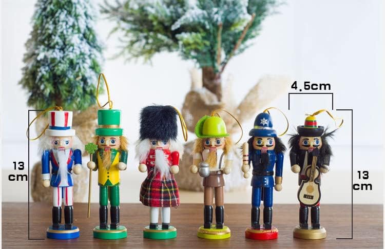 Adorno Navideño Nutcracker de Madera BlueSpace, 5'' 5 Piezas