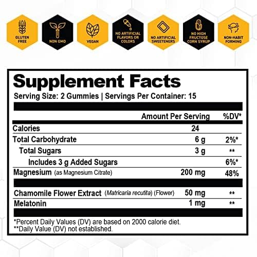 Gomitas de magnesio para dormir, ayuda premium para dormir