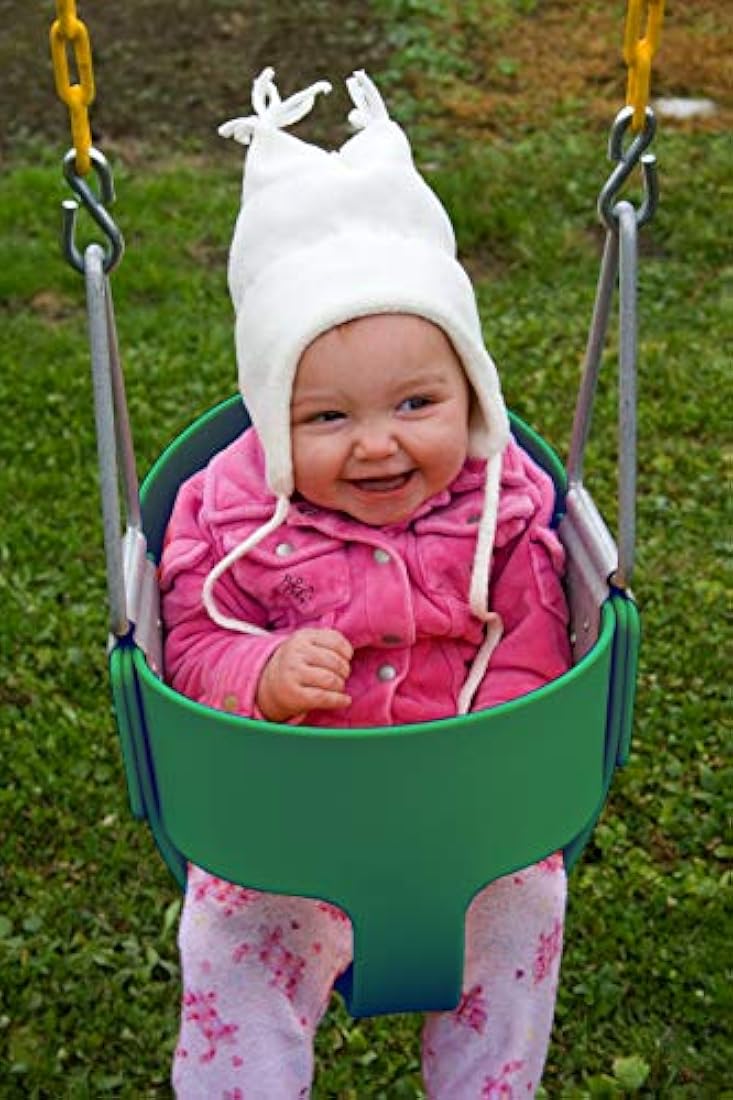 columpio tipo cubeta para niños pequeños, cadenas cubiertas