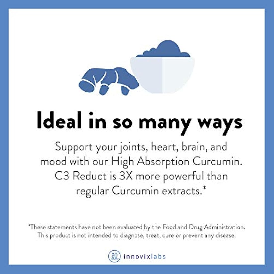 Cúrcuma de curcumina InnovixLabs con C3 Reduct, C3