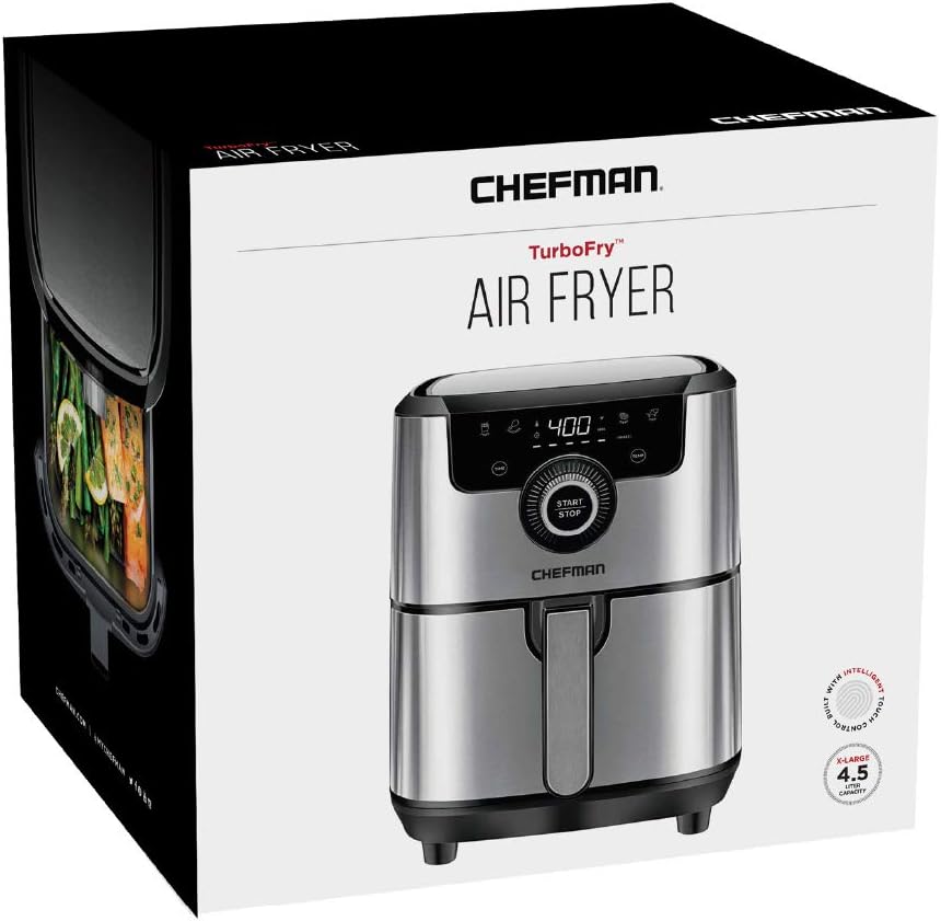 Freidora de aire CHEFMAN 4.5 Qt, fácil de usar, 60 min, autoapagado