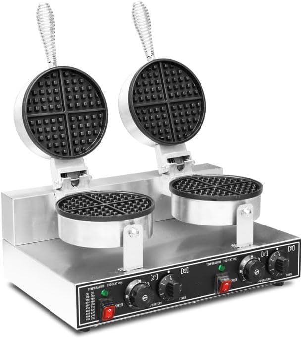 Máquina de Waffles Doble 110V 2600W - Acero Inoxidable