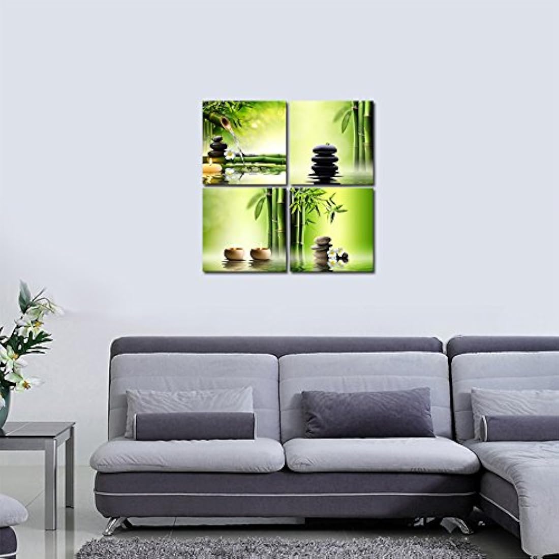 4 lienzos XL enmarcados contemporáneos con figuras