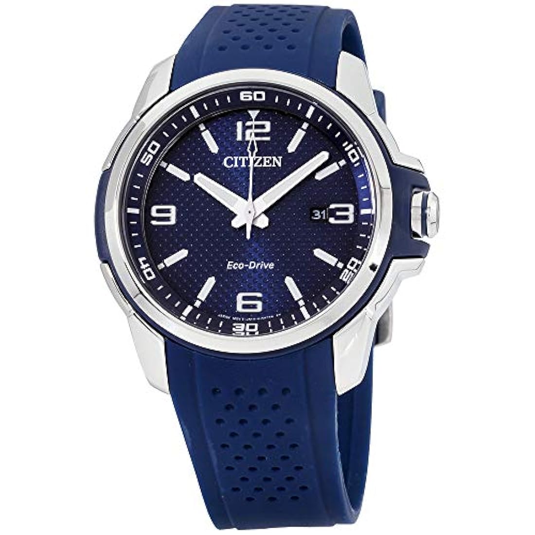 Reloj de pulsera para hombre, esfera azul,correa de silicona