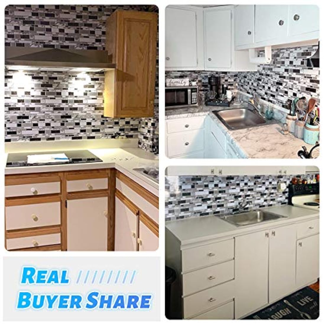 Vinilos Decorativos blanco y negro para cocina o baño