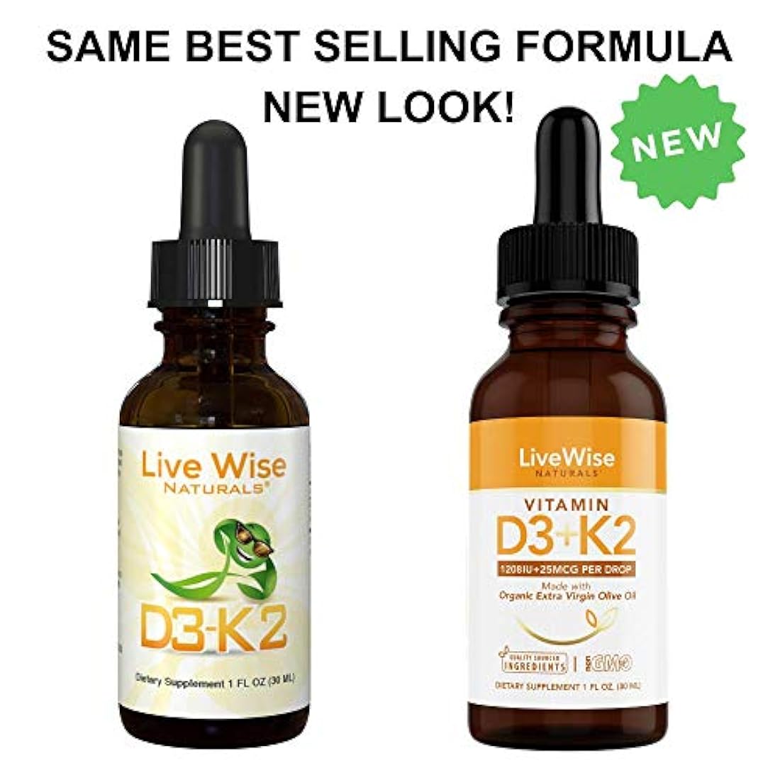 Vitamina D3 con gotas líquidas K2 para una mejor absorción