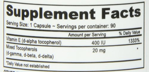 Deva Vegan Vitamins Vitamina E natural 400iu con tocoferoles mixtos, 90 unidades