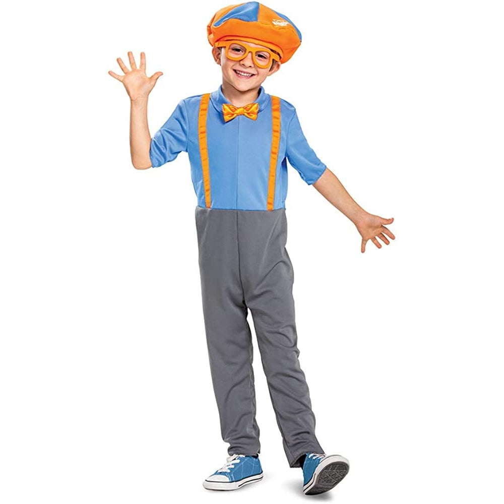 Disfraz de Blippi para niños con sombrero y gafas de tela