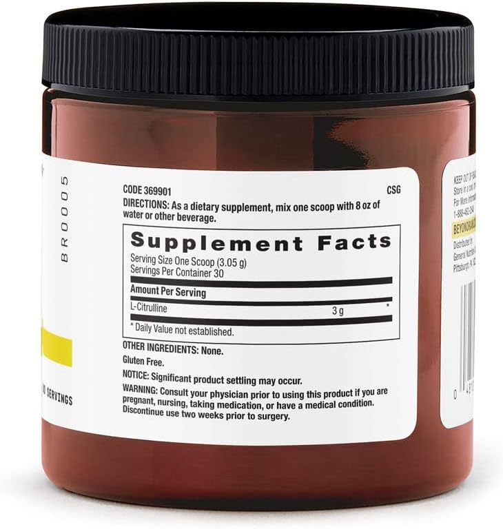 Suplemento BEYOND RAW Chemistry Labs L-citrulina en polvo