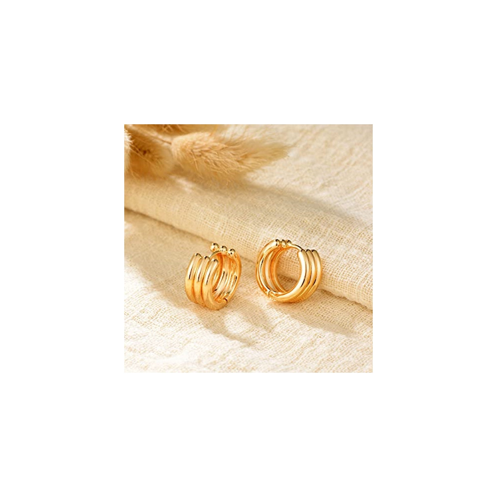 Aretes chapados en oro tipo arracadas para mujer