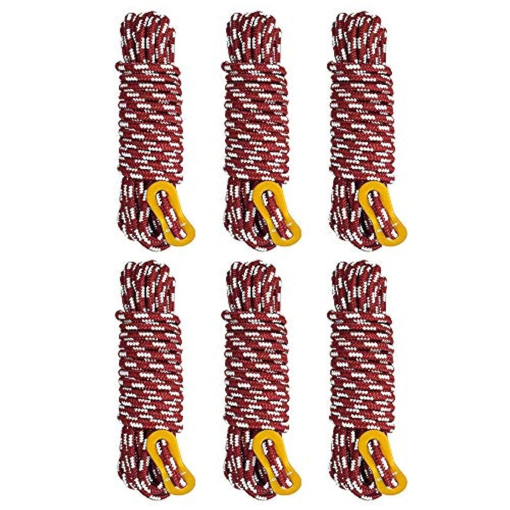 Juego de 6 guylines de acampada de peso ligero para tienda