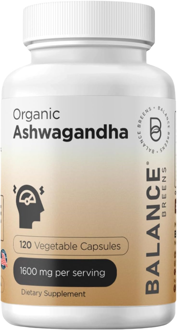 Suplemento de Ashwagandha 1600 mg - Balance Breens - 120 Vegano