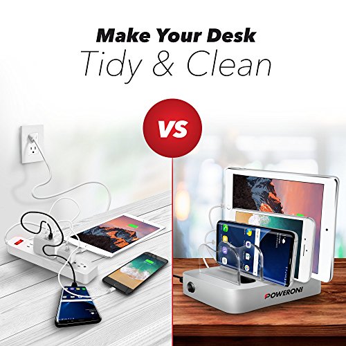 Estación de carga USB 4 puertos / para celulares y tabletas