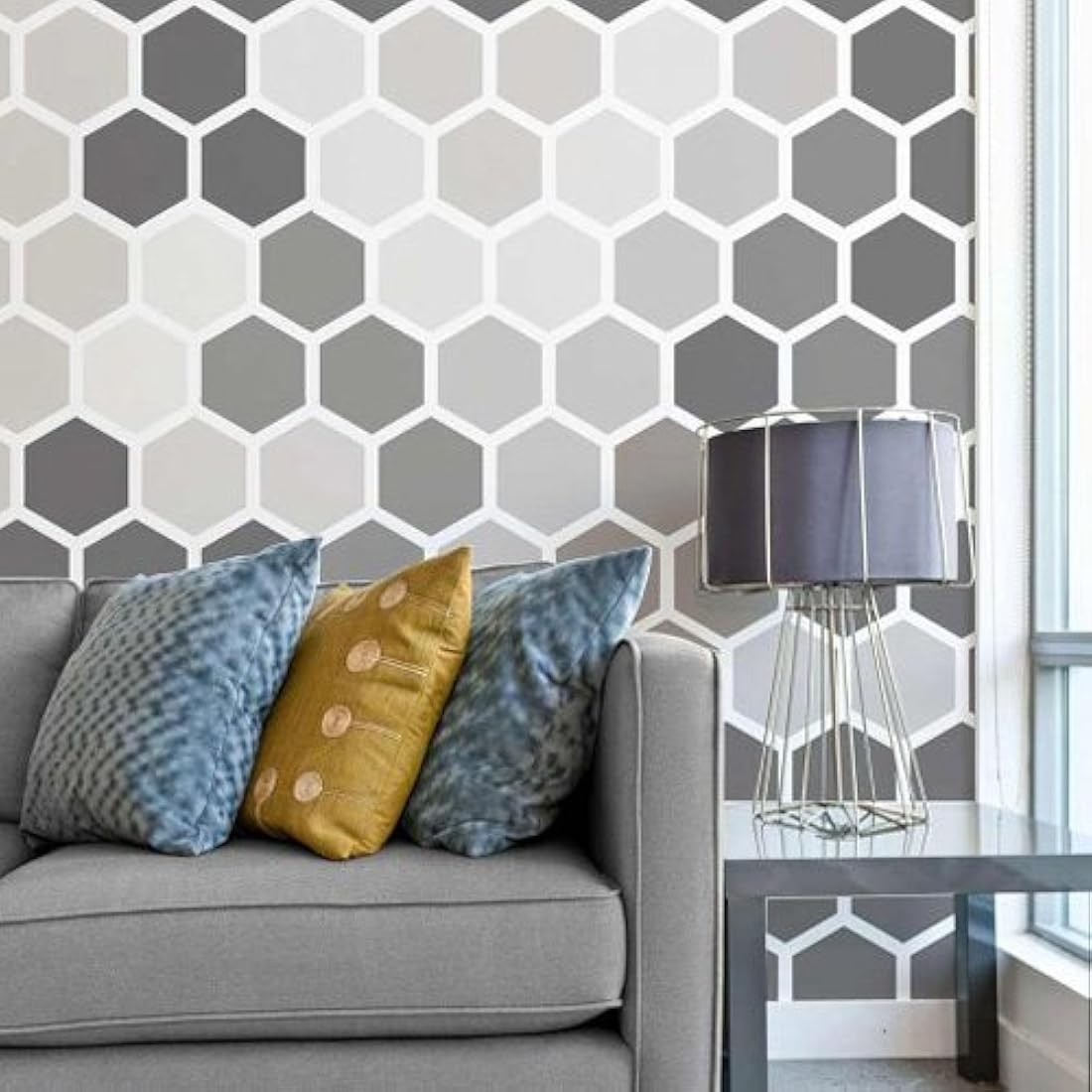 plantillas de pared y piso modelo hexagonal