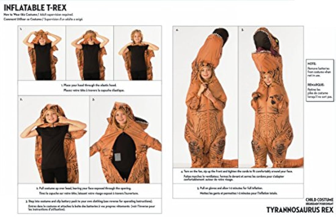 Disfraz del dinosaurio Rex inflable