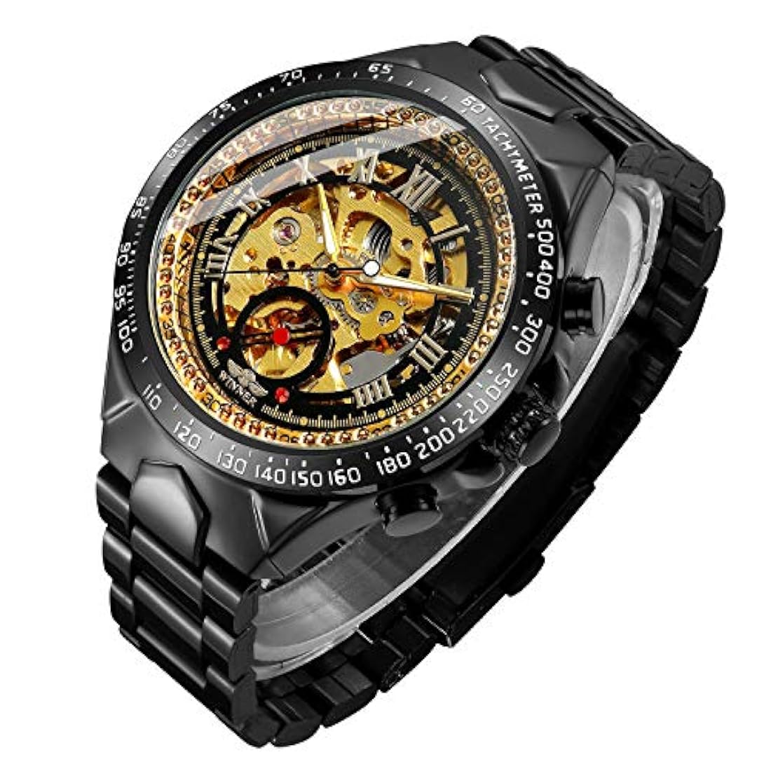Reloj de pulsera mecánico con diseño de esqueleto Steampunk