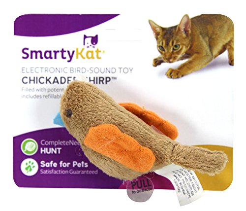 SmartyKat Chickadee Chirp Cat Toy con sonidos de pájaros