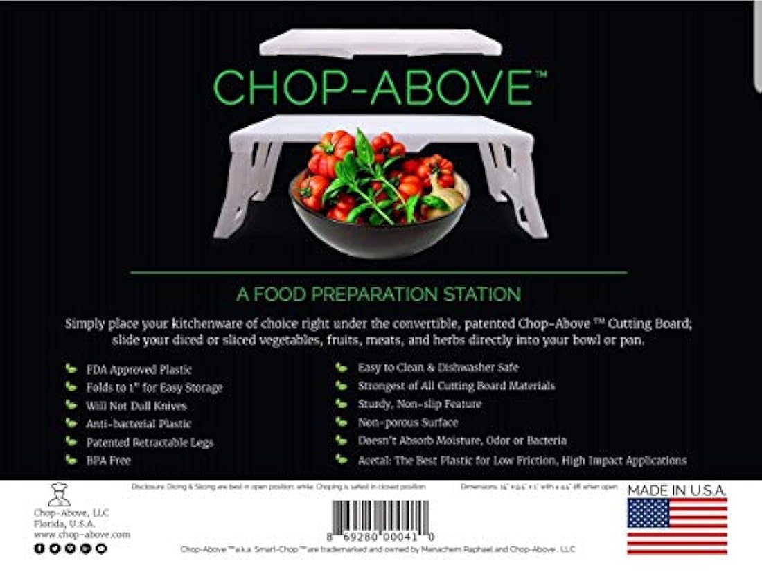 tabla de cortar sin BPA en patas  Chop-Above LLC