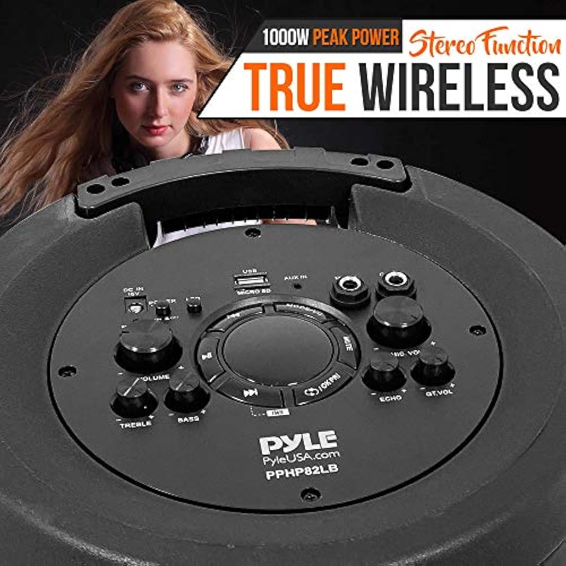 Parlante Portátil con Bluetooth de 1000 W PYLE-PRO PPHP82LB