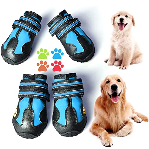 CovertSafe& - Botas para perros antideslizantes, botines impermeables para exteriores, zapatos para perros medianos y grandes 4 unidades