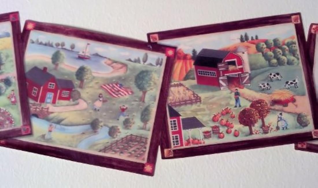 cenefa País Seasons Tema en 4 paneles plantilla